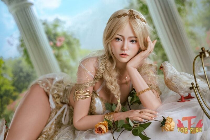top fire 164cm t57 b cup victoria blonde hair realistic silicone sex doll-12
