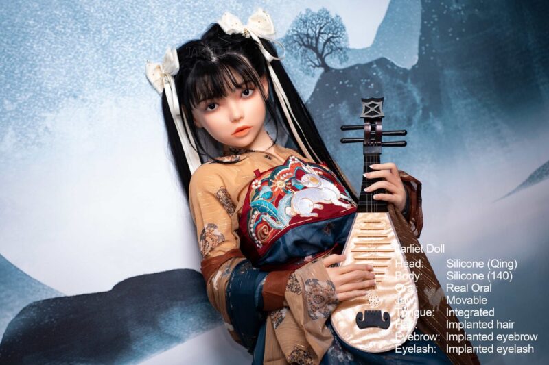 jarliet doll 140cm qing adorable lady realistic asian silicone sex doll-4