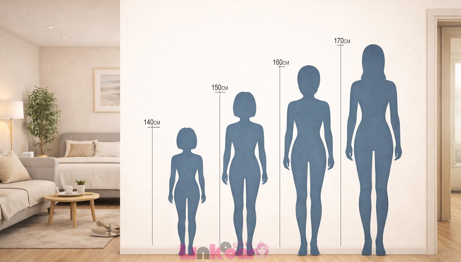 sex doll height guide showing different doll heights-pc