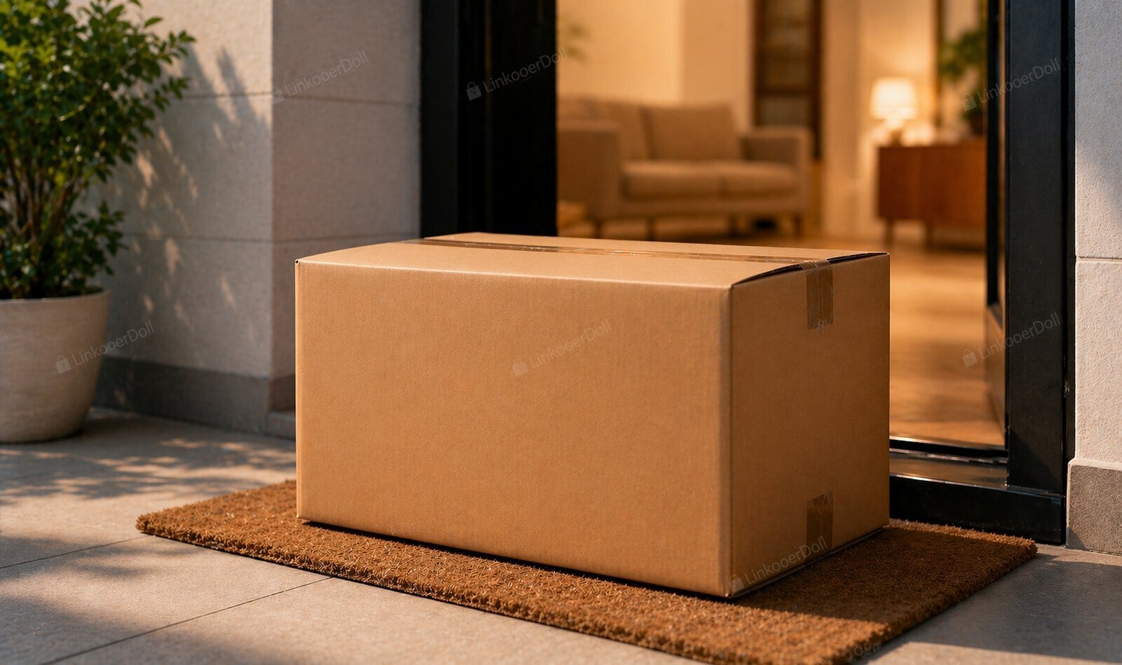 Discreet stealth delivery packaging from LinkooerDoll with long unmarked box ensuring complete privacy