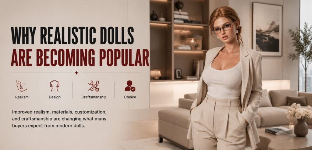 Premium realistic sex doll displayed in a modern luxury interior